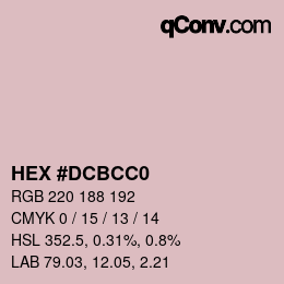 Color code: HEX #DCBCC0 | qconv.com