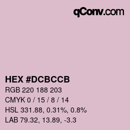 颜色代码: HEX #DCBCCB | qconv.com