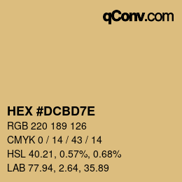 Color code: HEX #DCBD7E | qconv.com