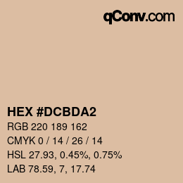 颜色代码: HEX #DCBDA2 | qconv.com