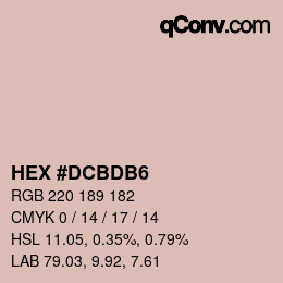 Color code: HEX #DCBDB6 | qconv.com