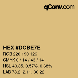 カラーコード: HEX #DCBE7E | qconv.com