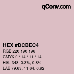 カラーコード: HEX #DCBEC4 | qconv.com