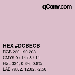 カラーコード: HEX #DCBECB | qconv.com