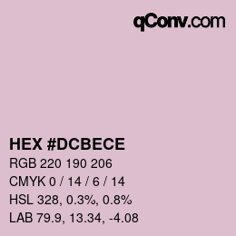 カラーコード: HEX #DCBECE | qconv.com