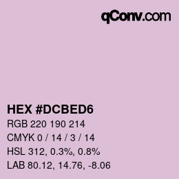 Código de color: HEX #DCBED6 | qconv.com