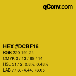 Color code: HEX #DCBF18 | qconv.com
