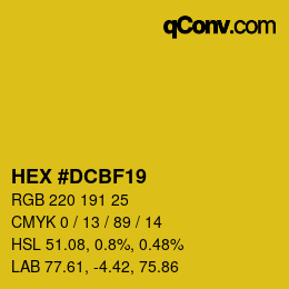 Color code: HEX #DCBF19 | qconv.com