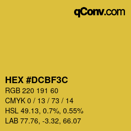 Color code: HEX #DCBF3C | qconv.com