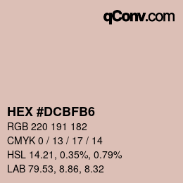Color code: HEX #DCBFB6 | qconv.com