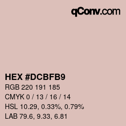 カラーコード: HEX #DCBFB9 | qconv.com
