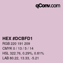 カラーコード: HEX #DCBFD1 | qconv.com