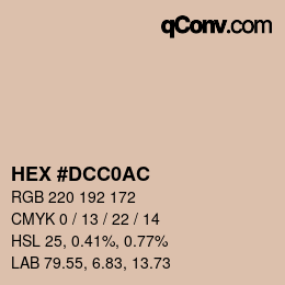 Color code: HEX #DCC0AC | qconv.com