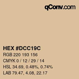 Color code: HEX #DCC19C | qconv.com