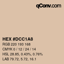 カラーコード: HEX #DCC1A8 | qconv.com