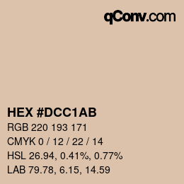 Color code: HEX #DCC1AB | qconv.com