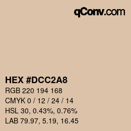 颜色代码: HEX #DCC2A8 | qconv.com