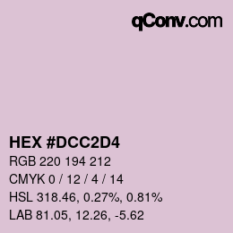カラーコード: HEX #DCC2D4 | qconv.com
