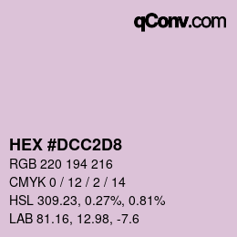 Color code: HEX #DCC2D8 | qconv.com