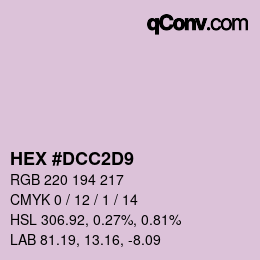 颜色代码: HEX #DCC2D9 | qconv.com
