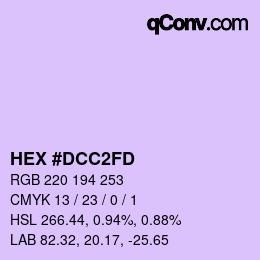 Color code: HEX #DCC2FD | qconv.com