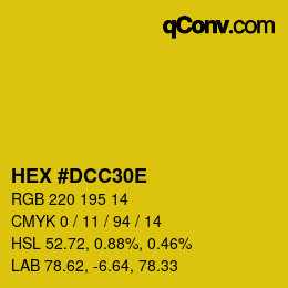 Color code: HEX #DCC30E | qconv.com
