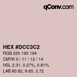 Color code: HEX #DCC3C2 | qconv.com
