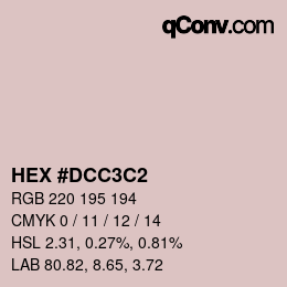 Color code: HEX #DCC3C2 | qconv.com