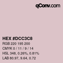 Código de color: HEX #DCC3C8 | qconv.com