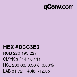 カラーコード: HEX #DCC3E3 | qconv.com