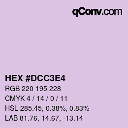 カラーコード: HEX #DCC3E4 | qconv.com