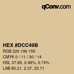 Color code: HEX #DCC49B | qconv.com