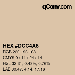 Farbcode: HEX #DCC4A8 | qconv.com