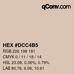 Color code: HEX #DCC4B5 | qconv.com
