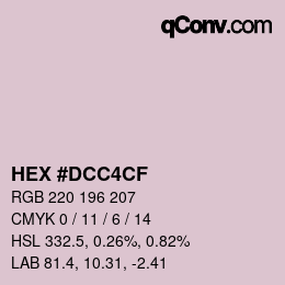カラーコード: HEX #DCC4CF | qconv.com