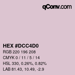 カラーコード: HEX #DCC4D0 | qconv.com