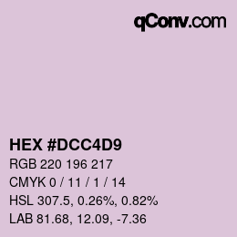 カラーコード: HEX #DCC4D9 | qconv.com
