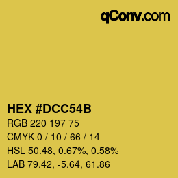Color code: HEX #DCC54B | qconv.com