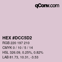 Farbcode: HEX #DCC5D2 | qconv.com