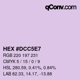 Farbcode: HEX #DCC5E7 | qconv.com