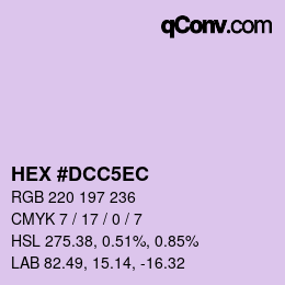 Color code: HEX #DCC5EC | qconv.com