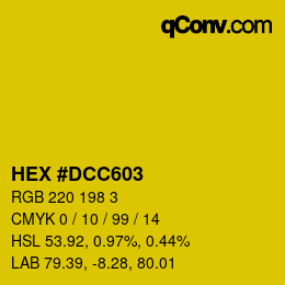 Color code: HEX #DCC603 | qconv.com