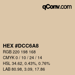 Color code: HEX #DCC6A8 | qconv.com