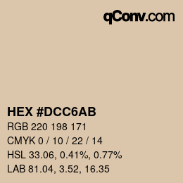 Color code: HEX #DCC6AB | qconv.com
