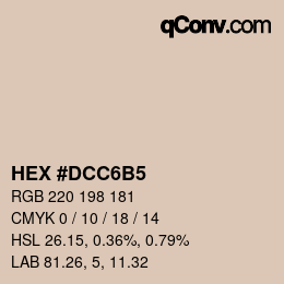 Color code: HEX #DCC6B5 | qconv.com