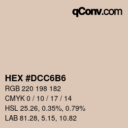 Color code: HEX #DCC6B6 | qconv.com
