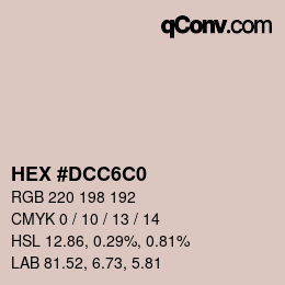 Color code: HEX #DCC6C0 | qconv.com