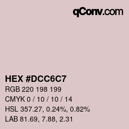 Color code: HEX #DCC6C7 | qconv.com