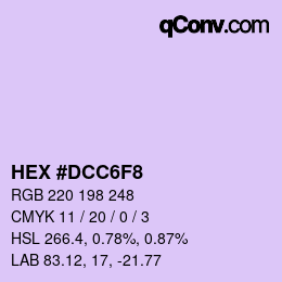 Color code: HEX #DCC6F8 | qconv.com