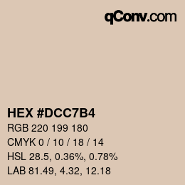 カラーコード: HEX #DCC7B4 | qconv.com